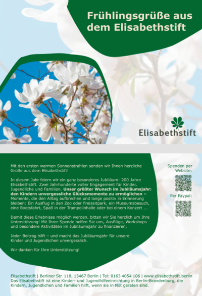 Frühjahrsgrüße aus dem Elisabethstift